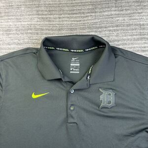 Detroit Tigers Nike Polo Shirt Mens Medium Gray Blue MLB Baseball Performance